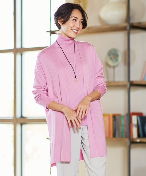 オールドイングランド　カシミヤシルク　ニットカーディガン　ライトピンク　36 オールドイングランド カシミヤシルク ニットカーディガン ライトピンク 36