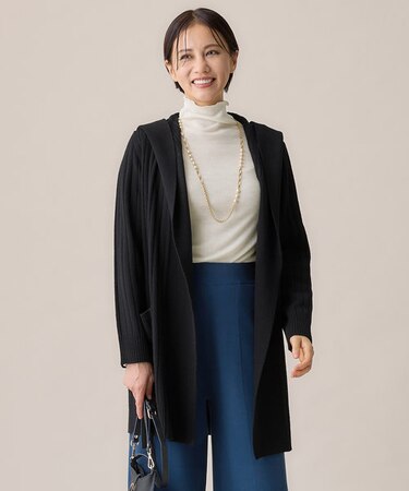 【ご好評につき新色追加】【WEB限定・洗える】ウールミックス フード付きカーディガン