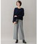 【裏起毛/撥水加工】TRギャバ グレンチェック ワイドクロップドパンツ