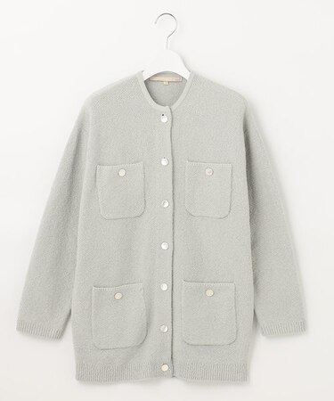 【XSサイズ~/洗える】テクスチャーコットンブレンド ニットアウター