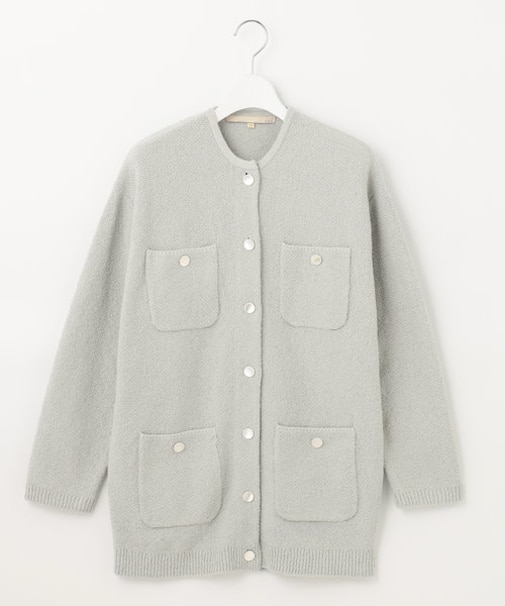 【XSサイズ~/洗える】テクスチャーコットンブレンド ニットアウター