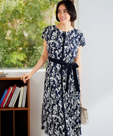 【ご好評につき追加生産・新色追加・洗える】ハーバルフロープリント ワンピース