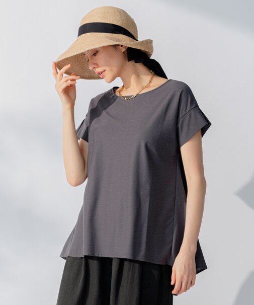 【WEB限定】【UVケア・吸汗速乾・洗える・XSサイズあり】ファンクショナルツイストジャージー カットソー