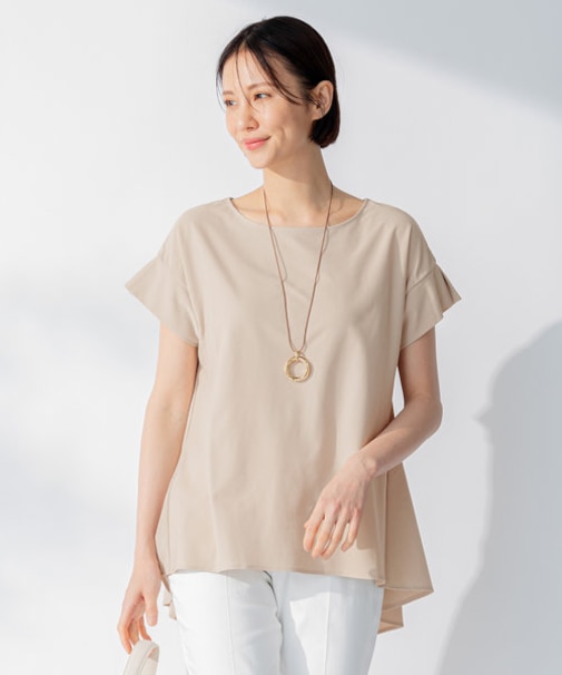 【WEB限定】【UVケア・吸汗速乾・洗える・XSサイズあり】ファンクショナルツイストジャージー カットソー