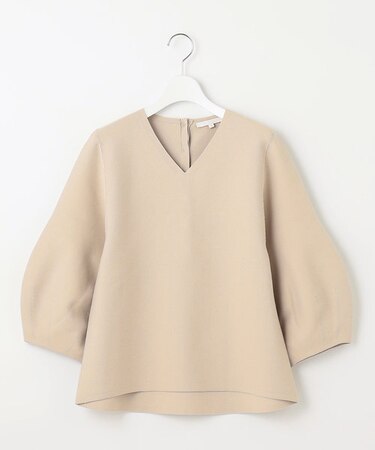 【セットアップ対応・洗える】ポリエステルホールガーメントバルーンスリーブ ニット