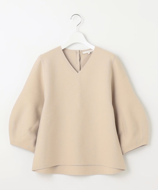 【セットアップ対応・洗える】ポリエステルホールガーメントバルーンスリーブ ニット