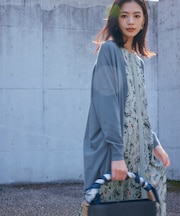 【WEB&一部店舗限定】【洗える】ハーバルフロープリント8分袖 ワンピース