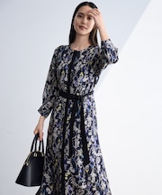 【WEB&一部店舗限定】ハーバルフロープリント8分袖 ワンピース