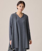 【洗える】ウールニットコンビジャージー ライトアウター