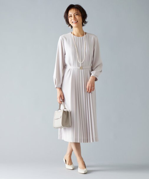 【洗える】ライトサテン ワンピース