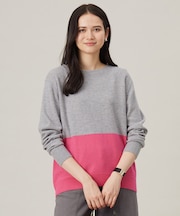 【洗える】セミウーステッドウールボートネック ニット