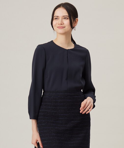 【セットアップ対応・洗える】トリアセダブルクロス ブラウス