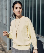 【WEB限定カラーあり・洗える】コットンナイロンミドルゲージ ニット