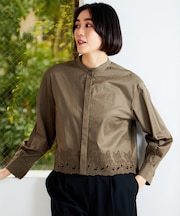 【洗える】裾刺繍エンブロイダリー ブラウス