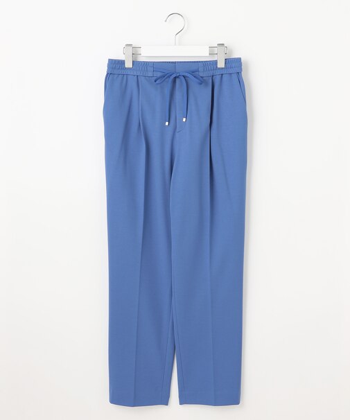 【洗える】ライトフィールジャージータックテーパード パンツ