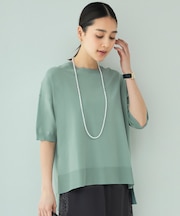 【接触冷感・UVカット・WEB限定カラーあり】クレープストレッチプルオーバー ニット