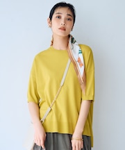 【接触冷感・UVカット・WEB限定カラーあり】クレープストレッチプルオーバー ニット