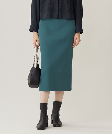 【洗える】リブストレッチタイト スカート