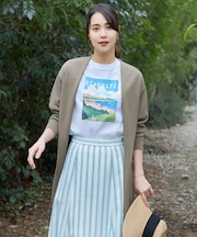 【洗える】ペーパーブレンドロング カーディガン