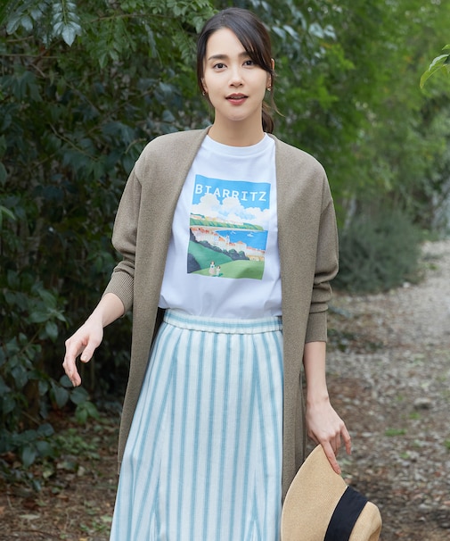 【洗える】ペーパーブレンドロング カーディガン