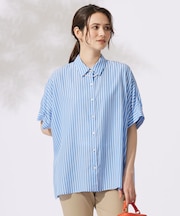 【接触冷感・UVケア・抗菌防臭・洗える】リヨセルポプリン ブラウス