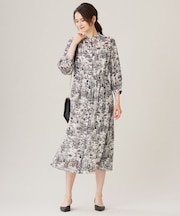 【洗える】ランドスケーププリント ワンピース