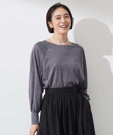 【洗える】ラメシアー トップス