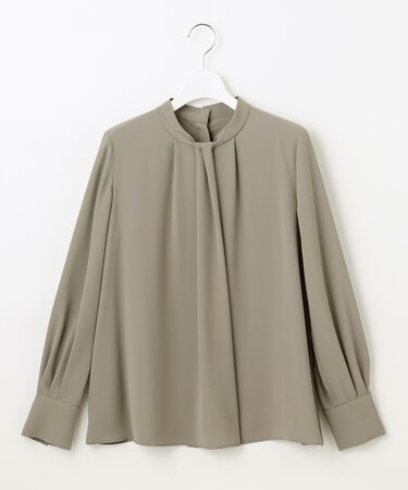 【セットアップ対応・洗える】ライトサテン ブラウス