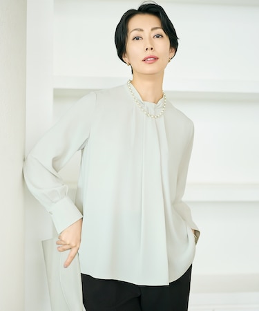 【カタログ掲載・セットアップ対応】ライトサテン ブラウス