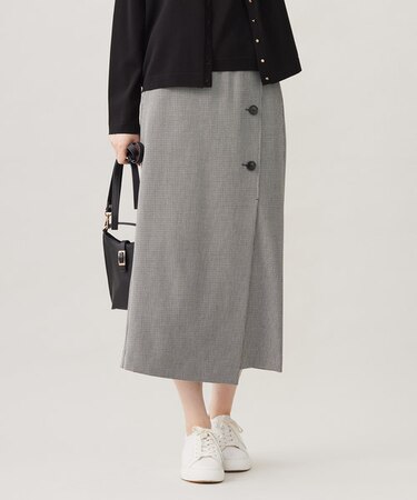 【撥水加工・洗える】TRギャバチェック柄 スカート