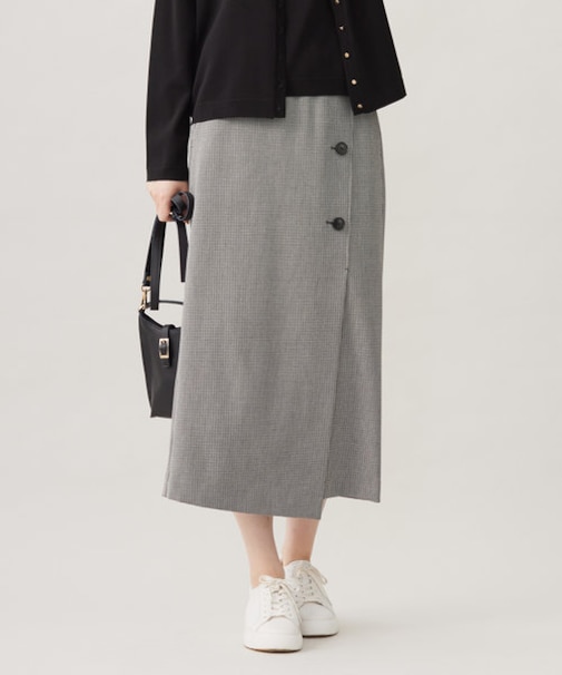 【撥水加工・洗える】TRギャバチェック柄 スカート