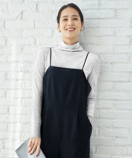 【洗える】ベアテレコボトルネック カットソー