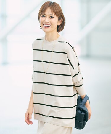 【WEB限定カラーあり】レーヨンストレッチ ニットT