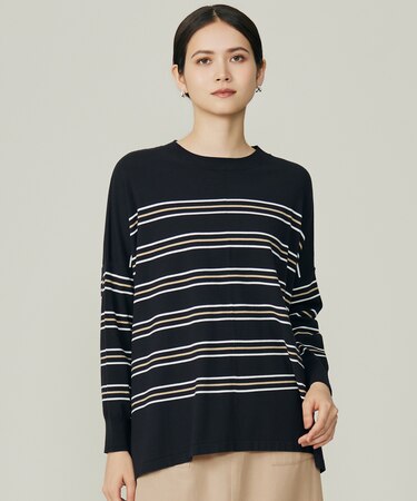 【WEB限定カラーあり】レーヨンストレッチ ニットT