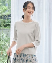 【アンサンブル対応・洗える】レーヨンストレッチ7分袖 ニット