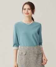 【アンサンブル対応・洗える】レーヨンストレッチ7分袖 ニット