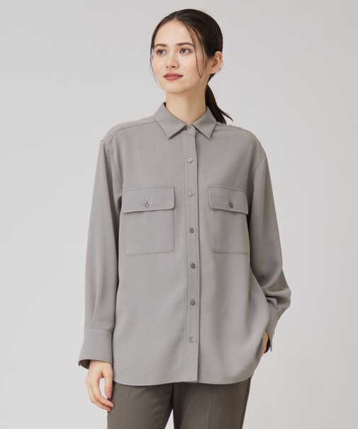 【洗える】ハイツイストシャツ ブラウス