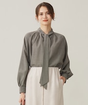 【セットアップ対応・洗える】ハイツイストビエラボウタイ ブラウス