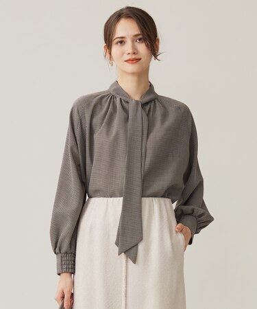 【セットアップ対応・洗える】ハイツイストビエラボウタイ ブラウス
