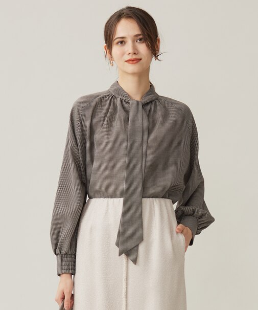 【セットアップ対応・洗える】ハイツイストビエラボウタイ ブラウス