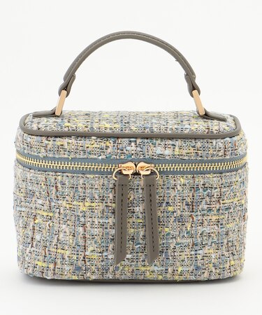 ラメノットファンシーツイードヴァニティ バッグ