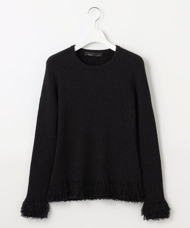 【PREMIUM KNIT COLLECTION】フリンジリブ ニット
