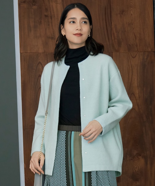 【洗える】ブークレーニット アウター