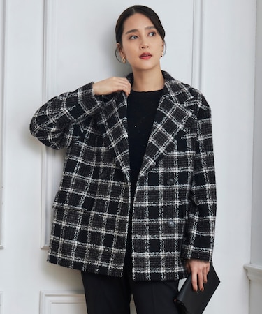 BALLIループミルドチェック コート