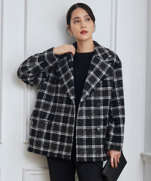 BALLIループミルドチェック コート