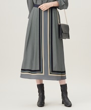 【洗える】ジオメトリックハートプリント スカート