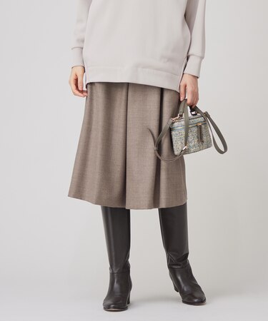 【洗える】ウォッシャブルウールサキソニーキュロット パンツ