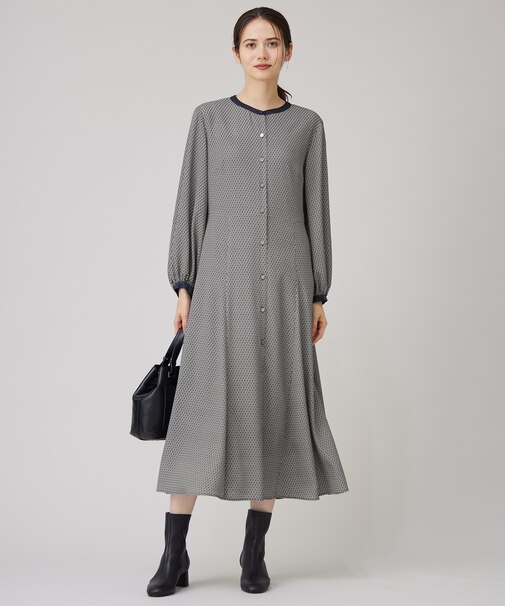 【洗える】ジオメトリックハートプリント ワンピース