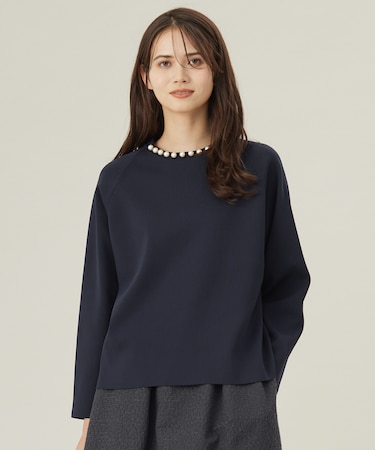 【洗える】パールディティールプルオーバー ニット