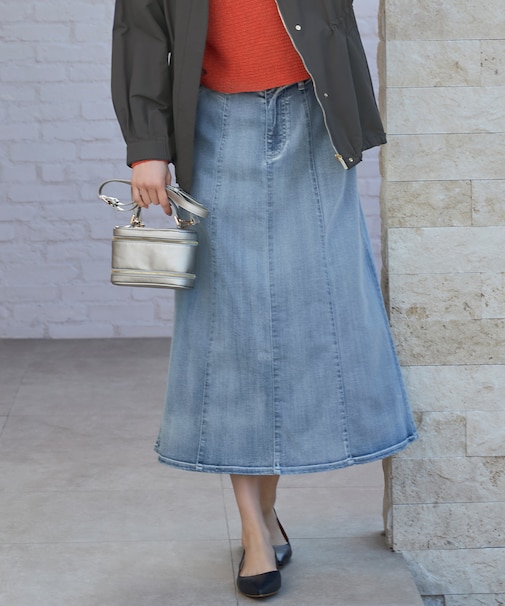 【洗える】ウスカルデニム スカート